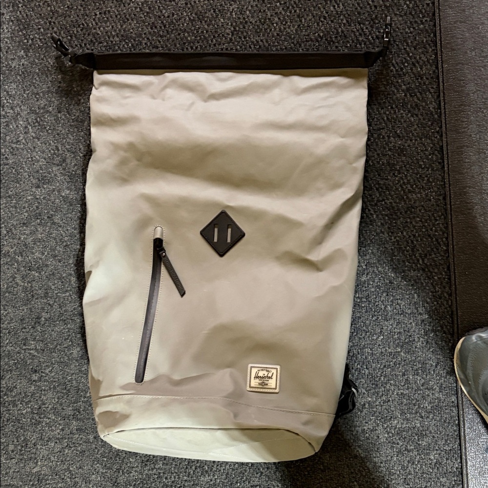 Herschel Supply Company Roll-Top Backpack in Light Gray with Black Accents